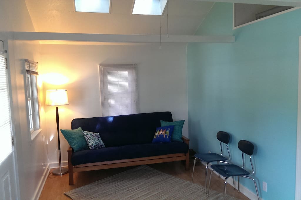 Skylights that open with screens; lots of natural light make the space light and airy.