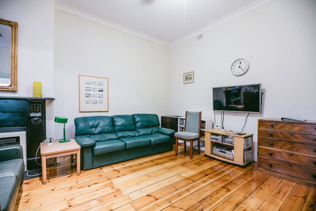 Sitting room with gas fire, DVD's, TV and double sofa bed.