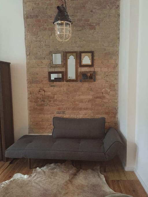 Small sofa can be converted to a second bed (single)