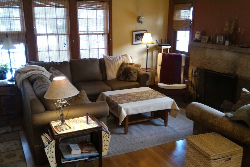 living room with fireplace
