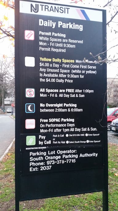 Free Parking @ the Station and Manhattan in 15 min (Approx.) by NJ transit.