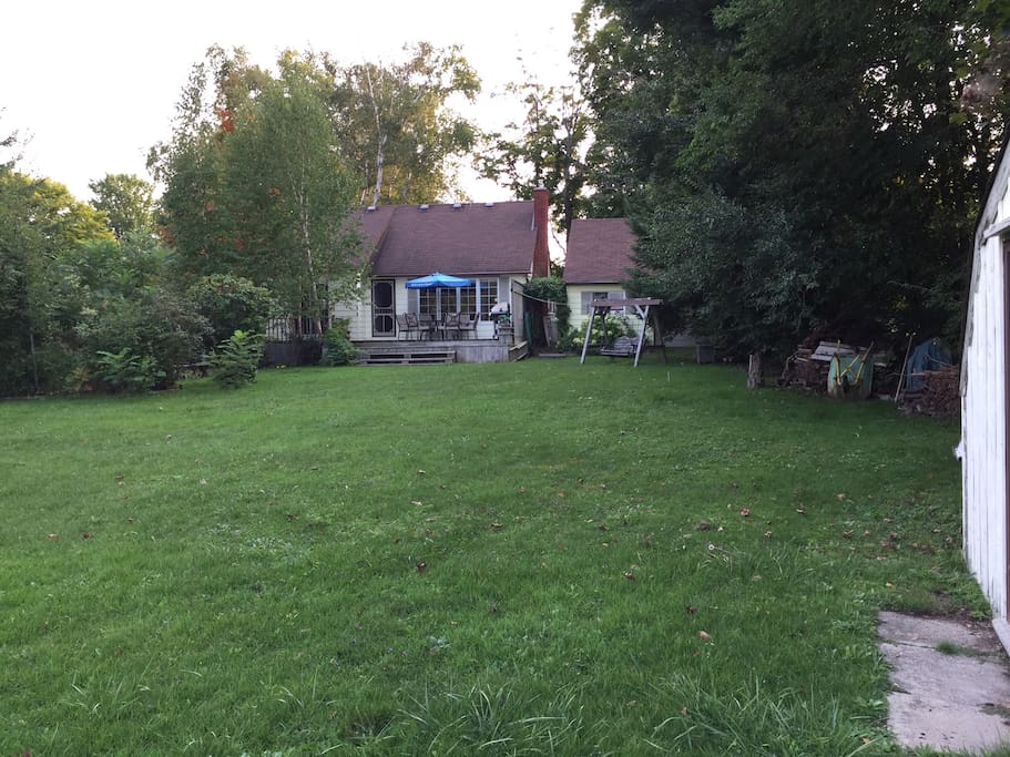 Large yard that faces the lake
