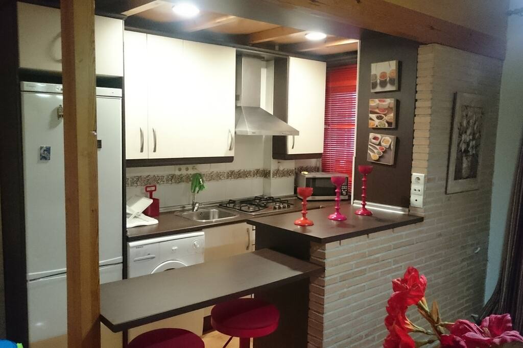 Cocina americana junto al salón