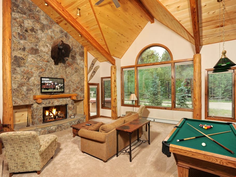 The living area is spacious and cozy
