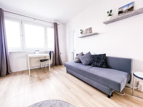 Beliebte Airbnb-Anzeige: 1-room apartment★ Netflix ★ WiFi★ kitchen★ 15 min. to the city center in Schönefeld Abtnaundorf