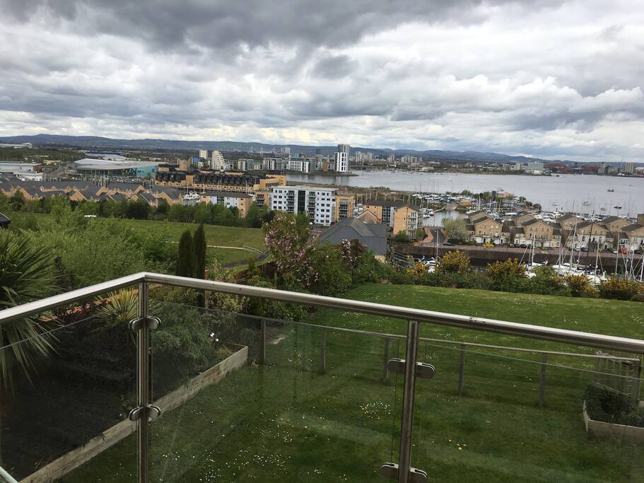 Cardiff Bay and Millennium Stadium in the distance