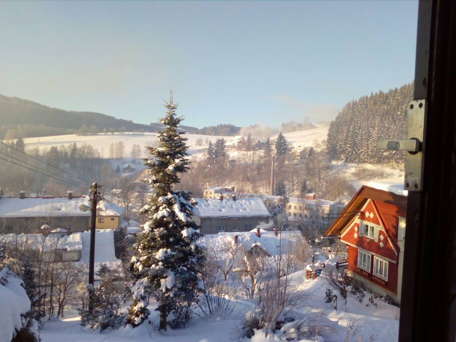 The view from the South side of Tereza, looking towards Vysoke nad Jizerou.