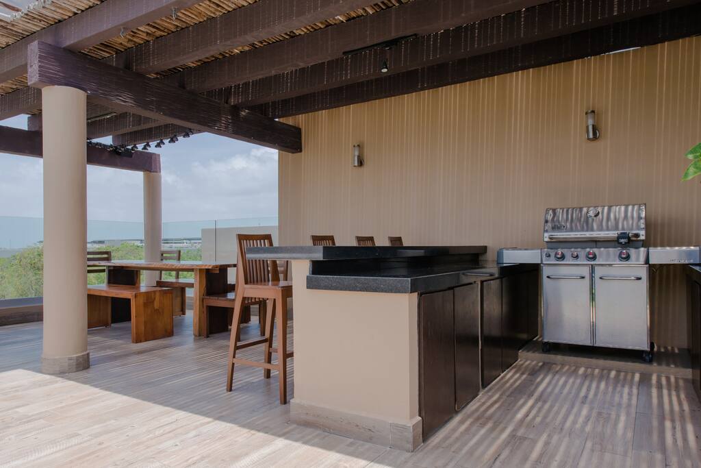 Private, fully equipped, rooftop terrace.