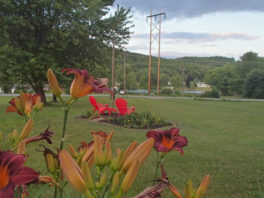 View of lake from front of house.
