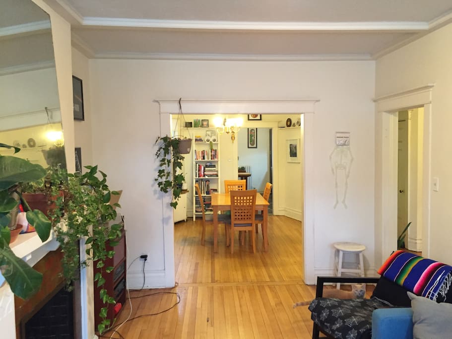 View from front window of the one half of the apartment - spacious, bright and clean.