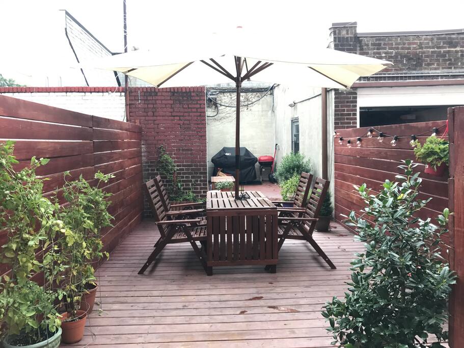 Enjoy our out door deck for BBQ