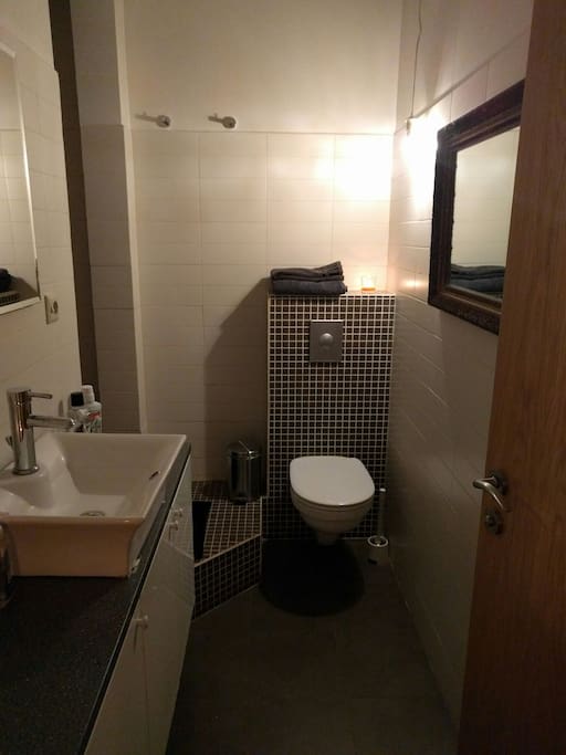 The bathroom. Still waiting for the correct ceiling lights