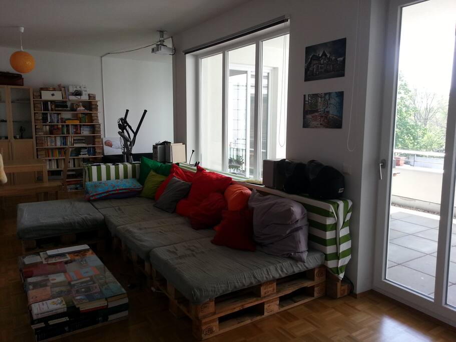 From living room to balcony