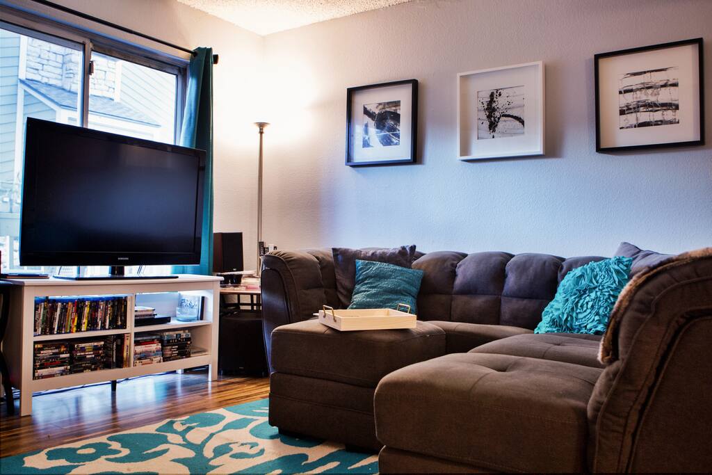 The L-couch will let everyone in your party snuggle in.