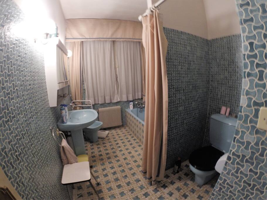 Salle de bains avec baignoire