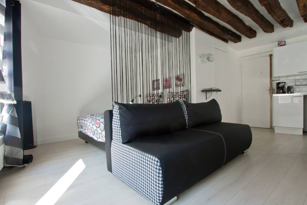 espace couchage : lit et canapé-lit