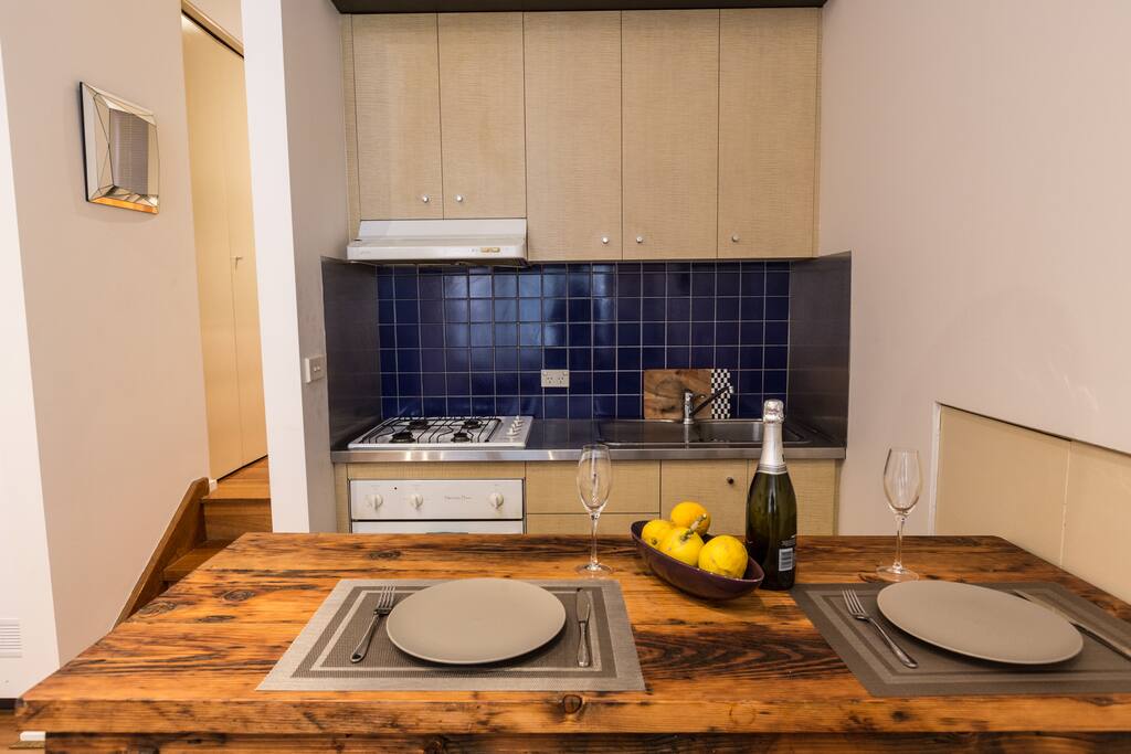 Fully equipped kitchen.