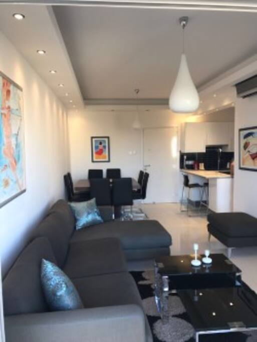 Living room and dining area