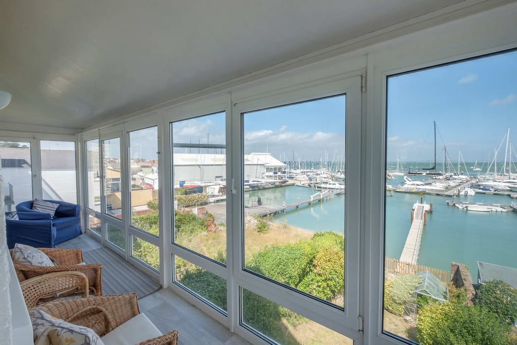 Covered balcony enjoying stunning views