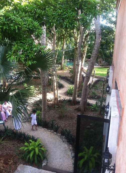 Second story view of gardens