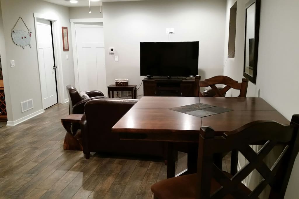 pub area and living room, smart TV & blu-ray player
