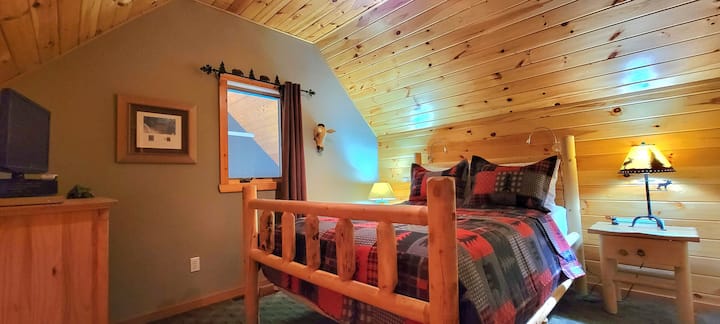 Sleep in rustic, cozy, peaceful spaces with comfortable beds.