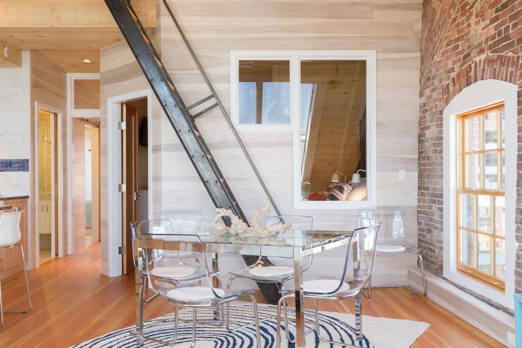 Main living area with walk-up ladder to the cupola.