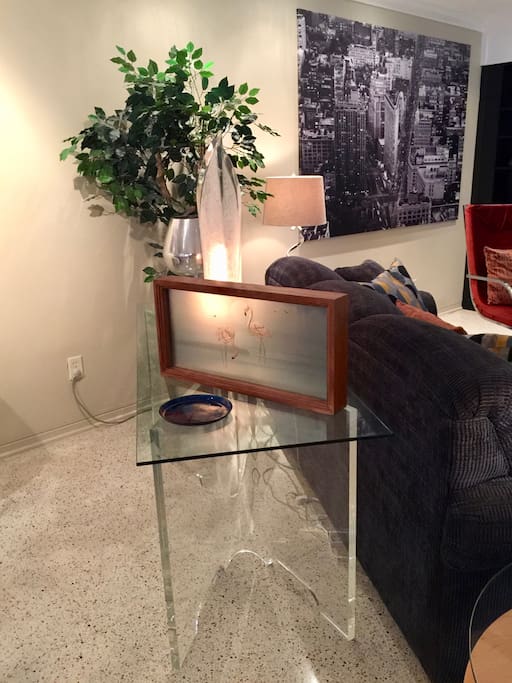 Mid century decor adds to the ambiance of your stay.