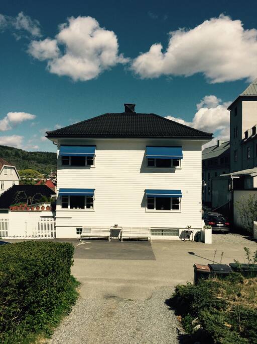 The house seen from streetview. Skolegata is a very quiet and childfriendly street.