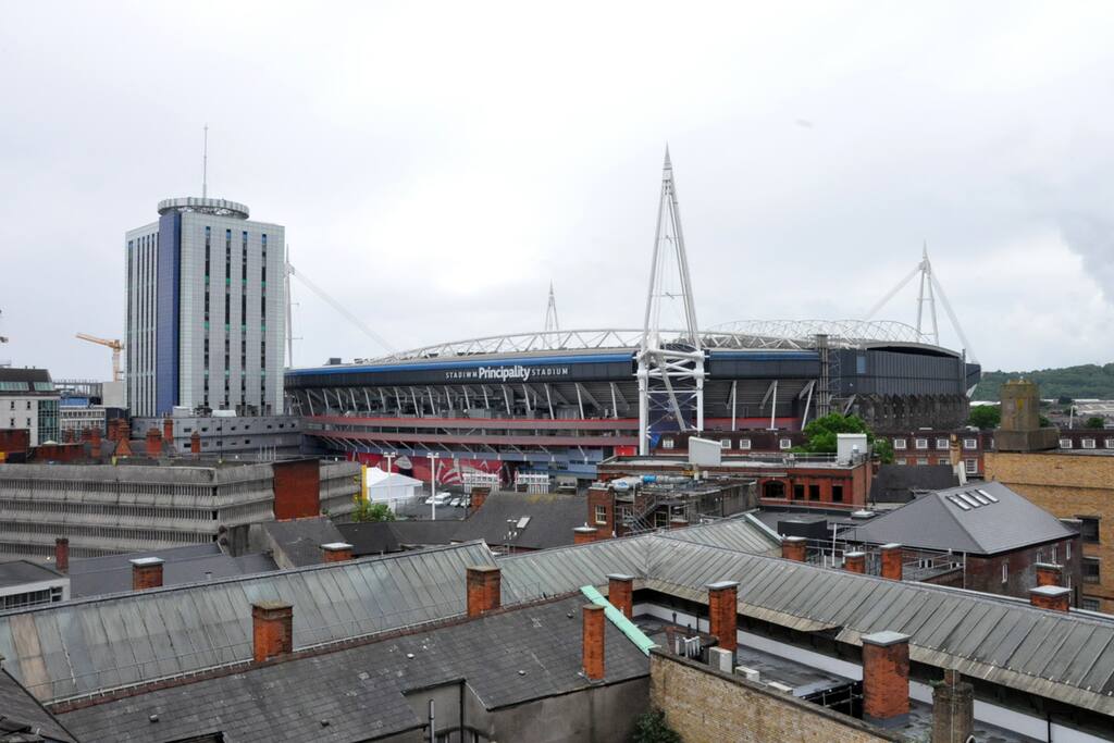 View of Principality Stadium from balcony