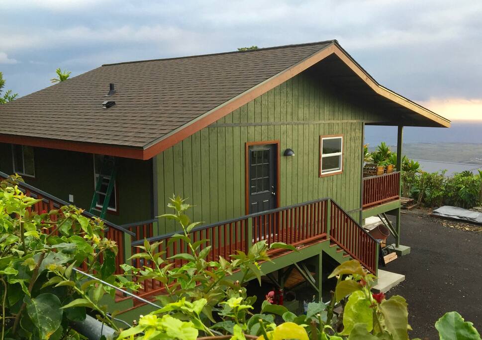 Rear and side view of cottage from main house yard