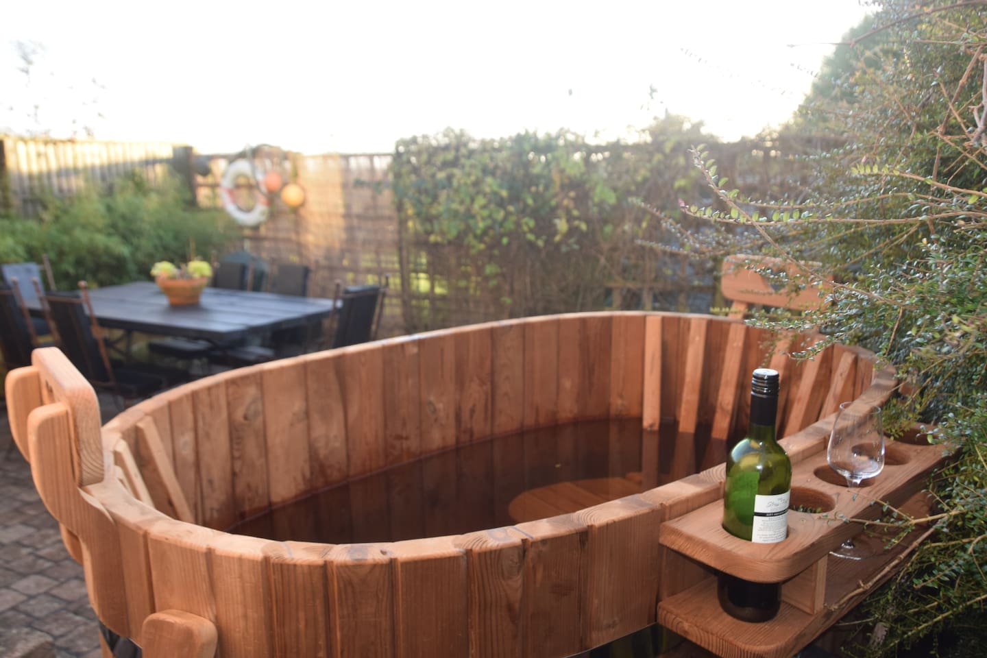 wood fired hot tub in wales