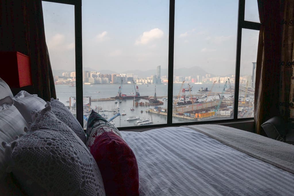 Victoria Harbour view, you can see ICC, IFC, convention centrer.