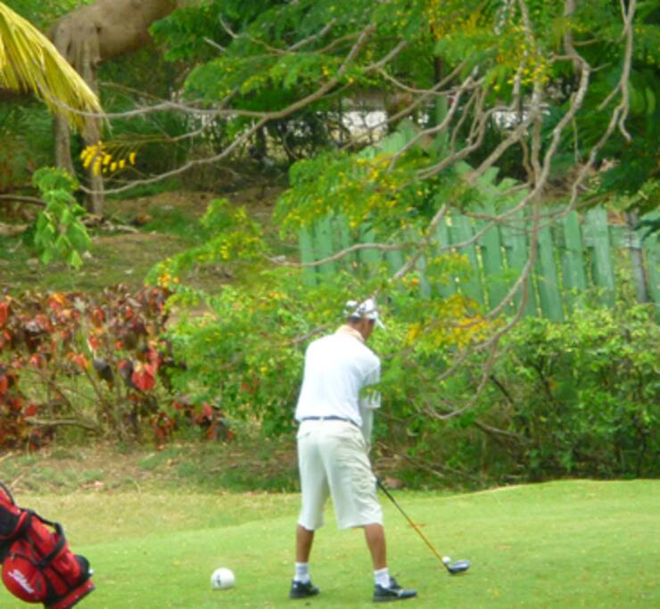 Apartment overlooks 5th tee of 9 hole golf course (available to guests at discounted rates).