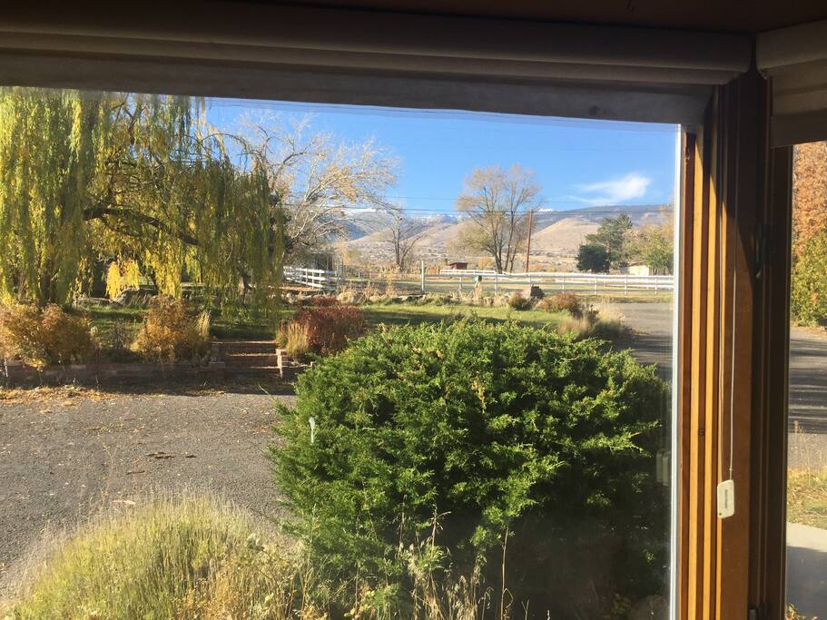 View from living room. Bedroom directly above with similar view