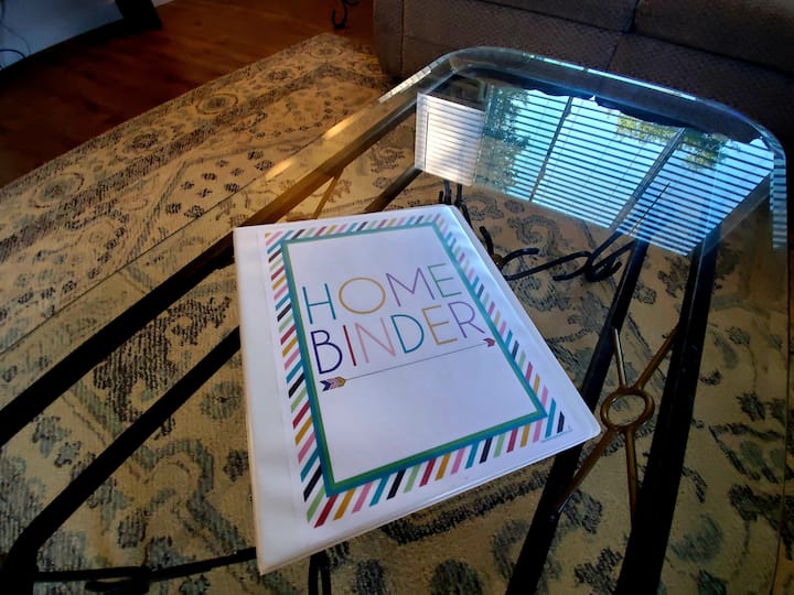 Binder ya nyumba - inajumuisha taarifa muhimu kwa ajili ya ukaaji wako