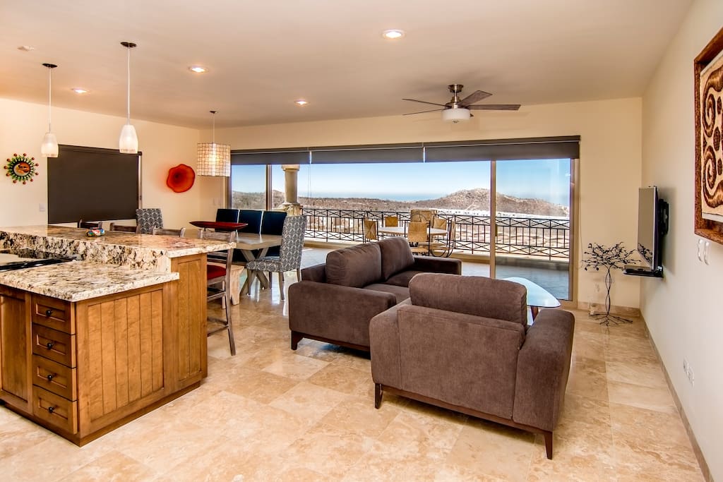 Enjoy time with family and friends while you cook, eat or hang out on the balcony