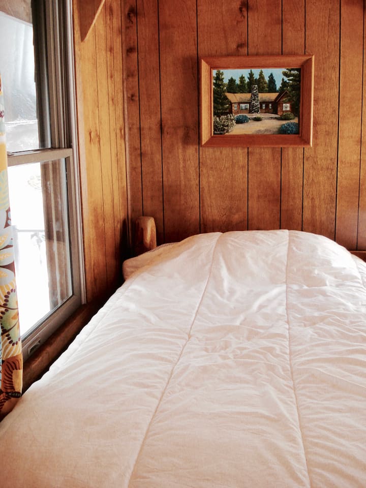 Bedroom 2 ~ 2 twin bed made from a tree from the property (1930s)