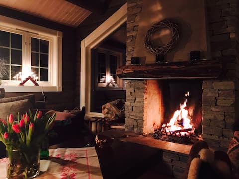 Log cabin in winter Eldorado.