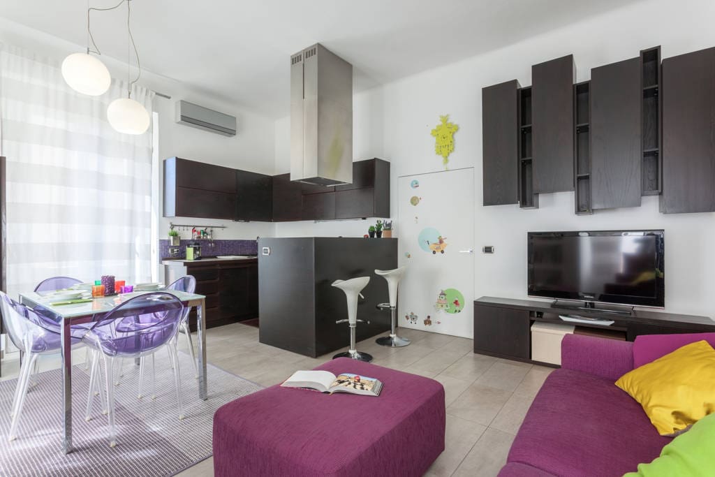 living room and kitchen