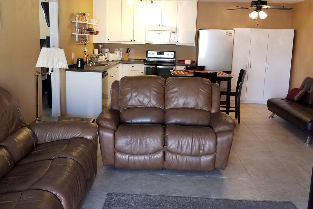 Spacious living room / dining room / kitchen - open space concept