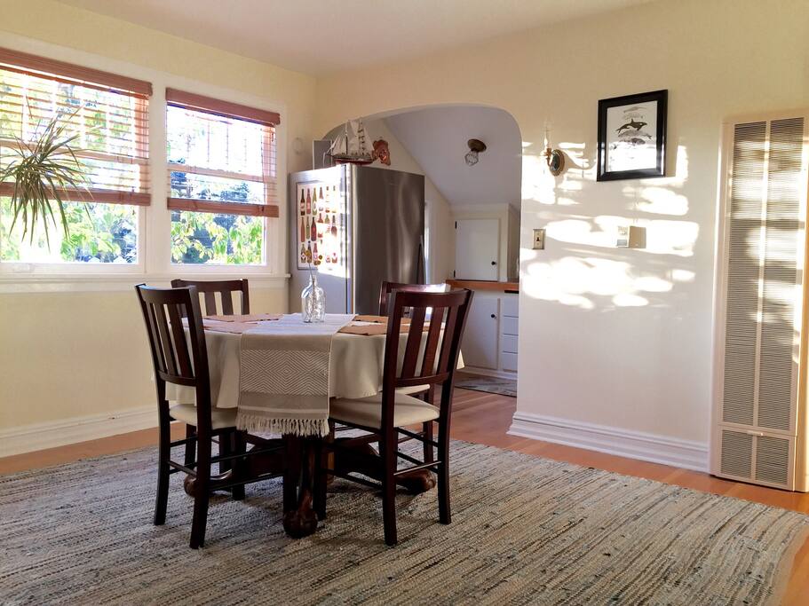 Dining room looking into the kitchen.