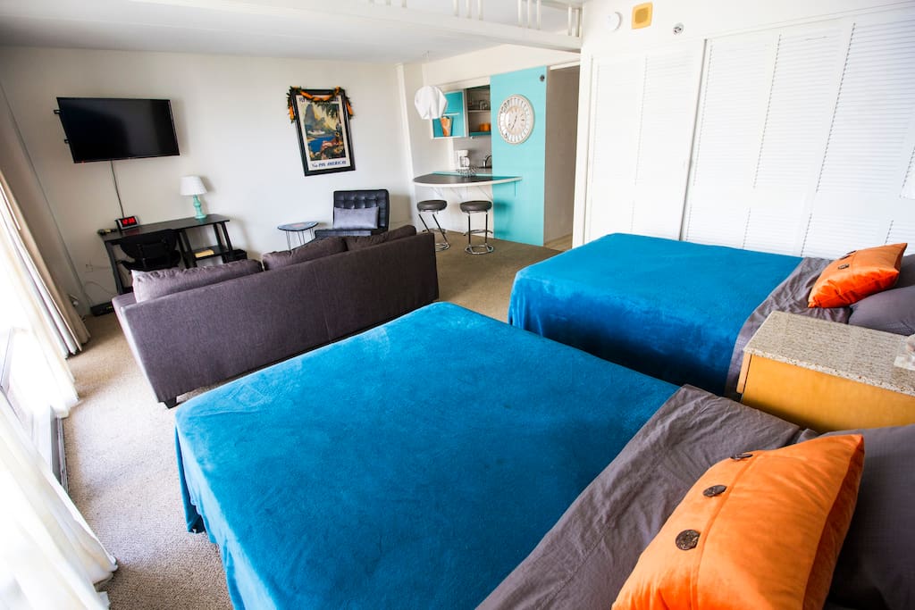 Spacious Studio with TWO full size beds