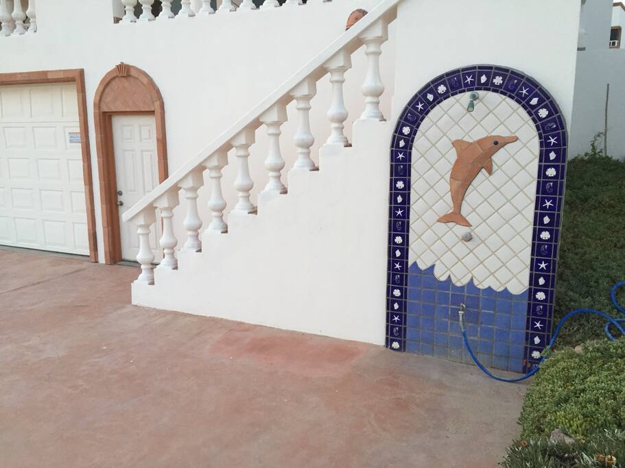 Private Outdoor shower available for personal use after time at the beach