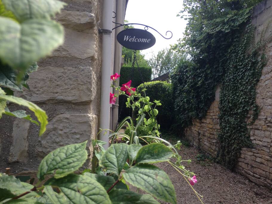 Private entrance and parking