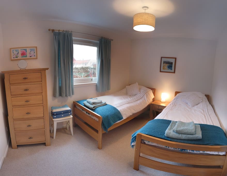 Comfortable single beds with good quality furniture and quiet aspect.
