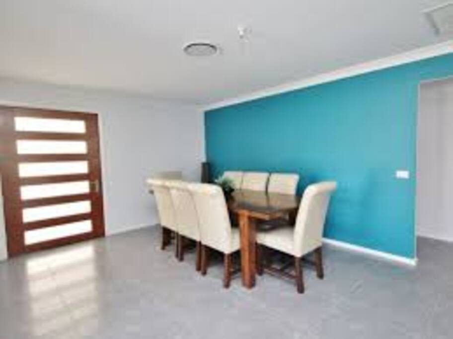 Front entrance, and dining space