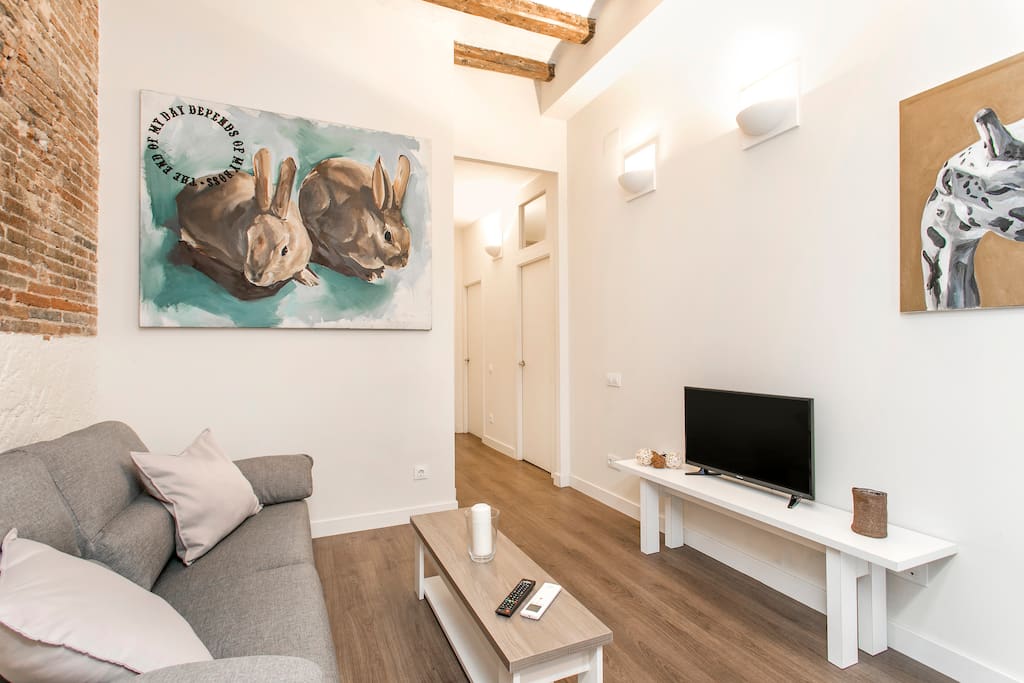 Cozy living room with flat TV