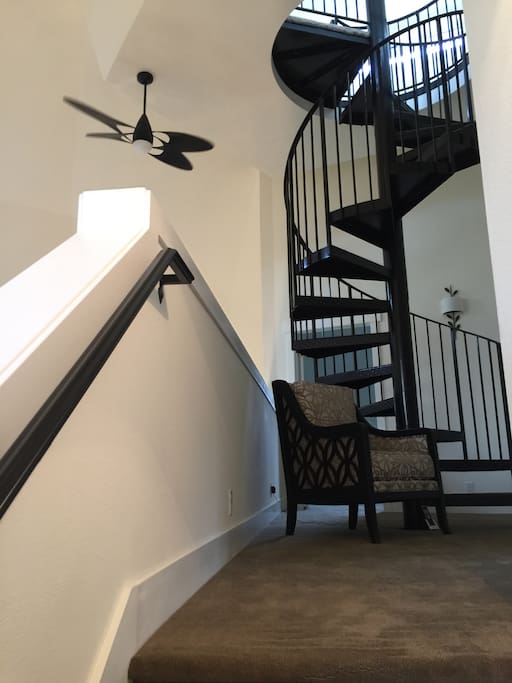 Sitting area and stairs to Cupola