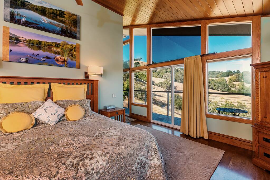 Bedroom with sliding doors to balcony